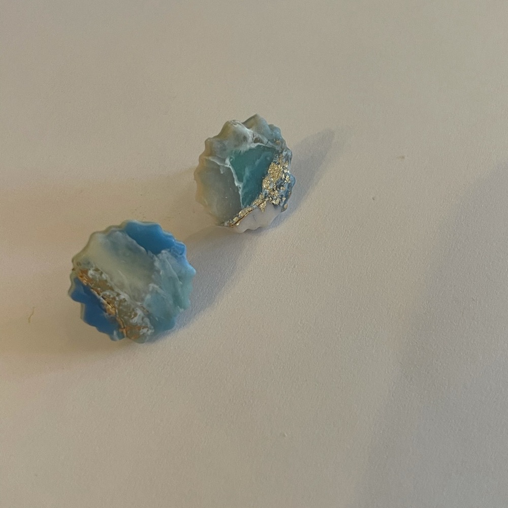 Faux stone clay studs